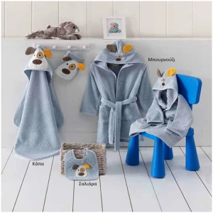 Baby bathrobe 1-2 years Homeline Puppy 3087 Light blue