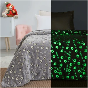 Fluorescent fleece blanket 160x220 Beauty Home Art 6127 Grey