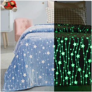 Blanket fleece 160x220 Beauty Home Art 6135 Light blue