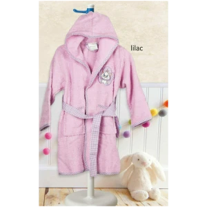 Baby bathrobe 1-2 years Flamingo Bubbles Lilac