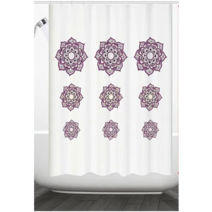 Bath curtain 180x200 Flamingo Lotus White Purple
