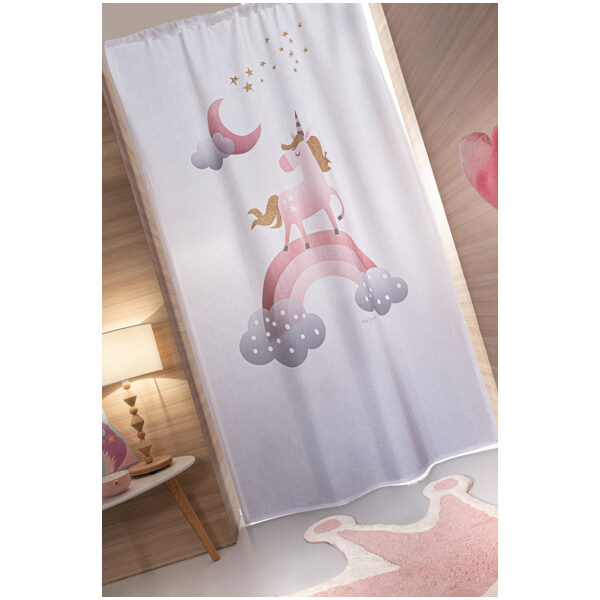 Curtain slot heading 145×270 Guy Laroche RainBow White Pink