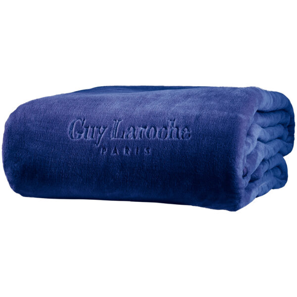 Single acrylic blanket 160x220 Guy Laroche Smooth Navy Blue