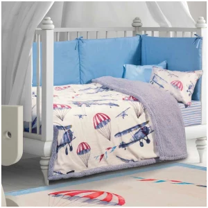 Baby blanket 80x110 Greenwich Polo Club Essential 8800 Blue Ecru
