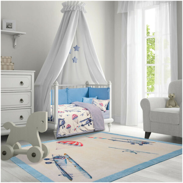 Baby blanket 80x110 Greenwich Polo Club Essential 8800 Blue Ecru