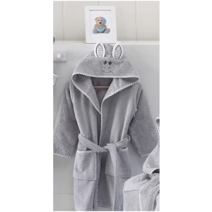 Baby bathrobe 1-2 years Homeline Zebra 3088 Grey