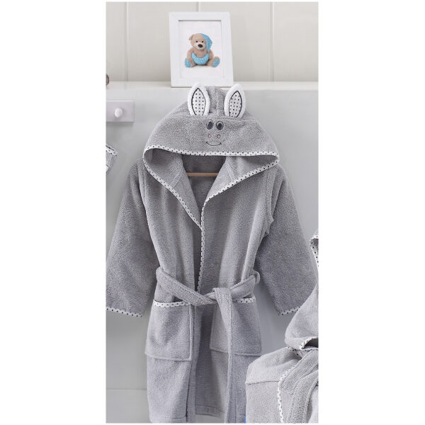 Baby bathrobe 1-2 years Homeline Zebra 3088 Grey
