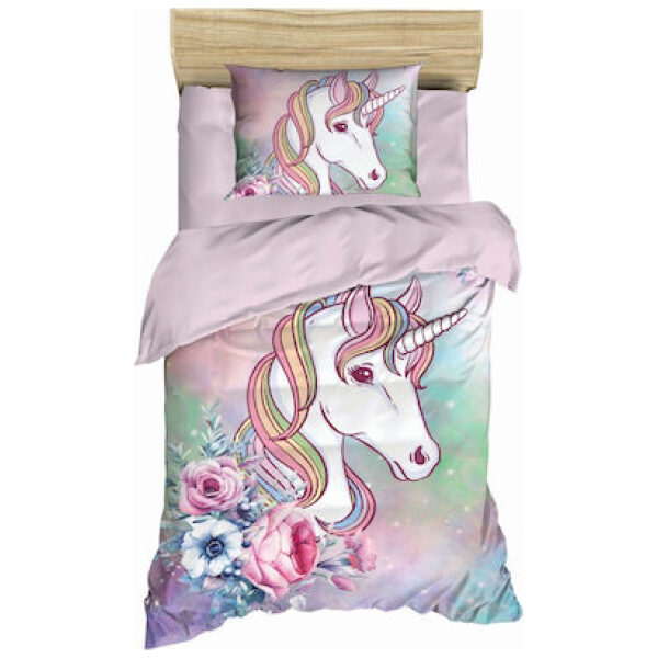 Bed sheet set 160x250 Flamingo Unicorn Pink