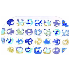 Bath mat with suction cup White Blue