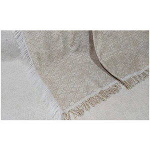 Sofa throws set 3 pcs double sided cotton Atlantis  Beige Ocher