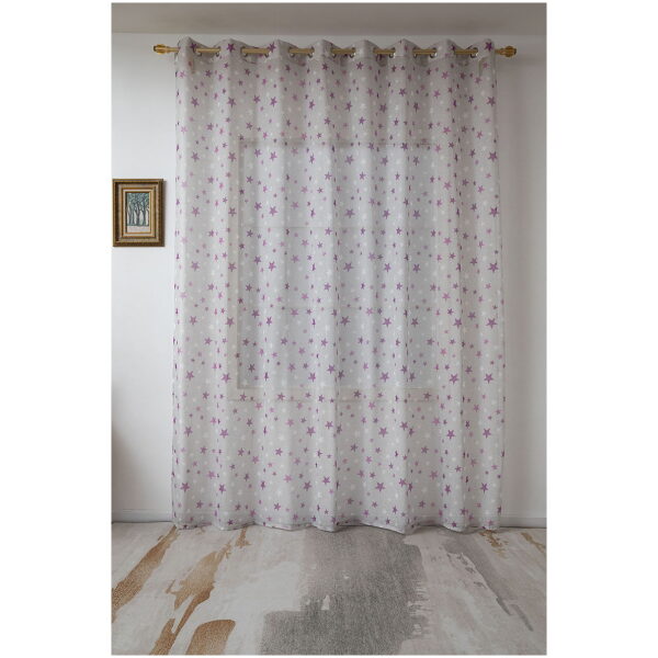 Sheer curtain eyelet rings 280 × 280 Art  Grey color