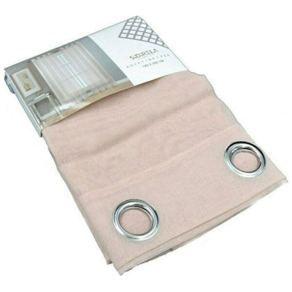 Sheer curtain eyelet Width 140cm x Height 260cm – Salmon