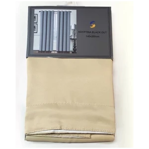 Curtain slot Black out Width 140cm x Height 260cm Beige color