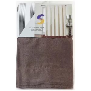 Curtain slot Width 300cm x Height 270cm  Dark brown color