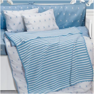 Baby knitted blanket 75x100 Greenwich Polo Club 2947 Light blue White