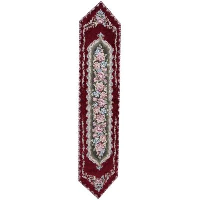 Table runner damascus velvet 35×170 Bordeaux