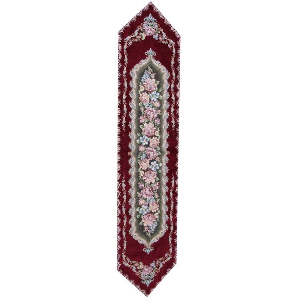 Table runner damascus velvet 35×170 Bordeaux