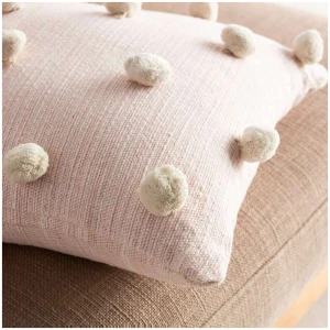 Decorative pillowcase 43x43 Gofis Home Poms Pink