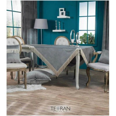 Καρέ 90x90 Teoran Velvet 11 γκρι