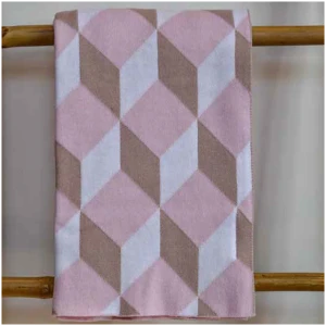 Baby knitted blanket 70x90 Homeline Nexttoo Cubes 3091 Pink Beige
