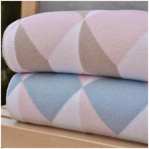 Baby knitted blanket 70x90 Homeline Nexttoo Cubes 3091 Pink Beige