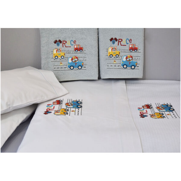 Baby pique blanket 110x130 Homeline 899 Cars White