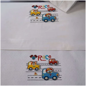 Baby pique blanket 110x130 Homeline 899 Cars White
