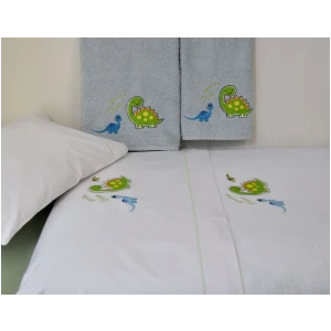 Baby pique blanket 110x130 Homeline 899 Dinosaur White