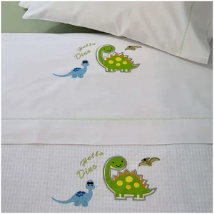 Baby pique blanket 110x130 Homeline 899 Dinosaur White