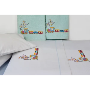 Baby pique blanket 110x130 Homeline 899 Train White
