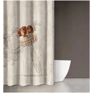 Bath curtain 180×200 Saint Clair Animals Des 203 Beige