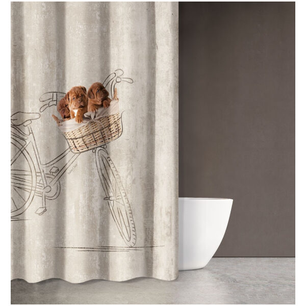 Bath curtain 180×200 Saint Clair Animals Des 203 Beige