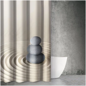 Bath curtain 180×200 Saint Clair Zen Body Des 804 Beige Grey