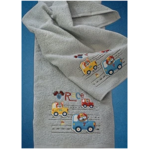 Towel set 2pcs Homeline 899 Cars Grey Light blue