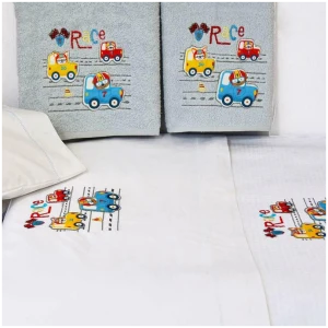 Towel set 2pcs Homeline 899 Cars Grey Light blue