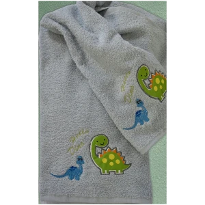 Set of towels 2pcs Homeline 899 Dinosaur Grey Blue