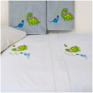 Set of towels 2pcs Homeline 899 Dinosaur Grey Blue