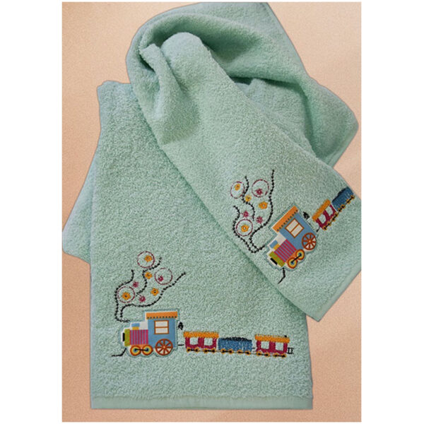 Set of towels 2pcs Homeline 899 Train Bright green