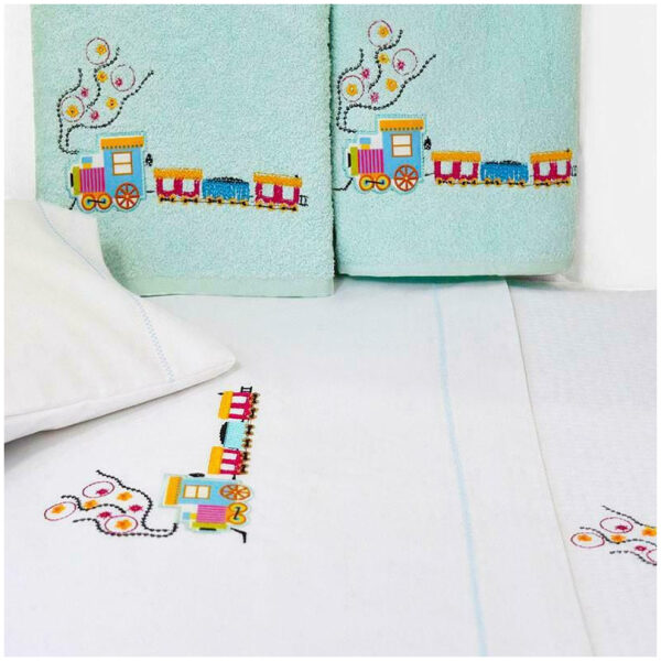 Set of towels 2pcs Homeline 899 Train Bright green