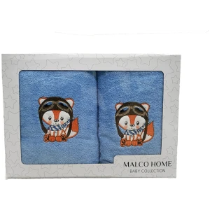 Set of towels 2pcs Malco Home Baby Fox Blue