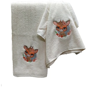 Set of towels 2pcs Malco Home Giraffe Ecru