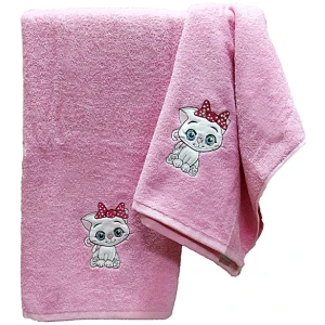 Set of towels 2pcs Malco Home Kitty Cat Pink