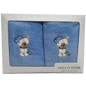Set of towels 2pcs Malco Home Teddy Boy Blue