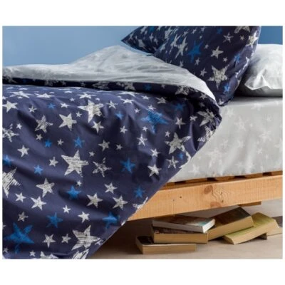 Σετ σεντόνια μονά 160x260 Charalambidis Textiles Γαλαξίας Μπλε