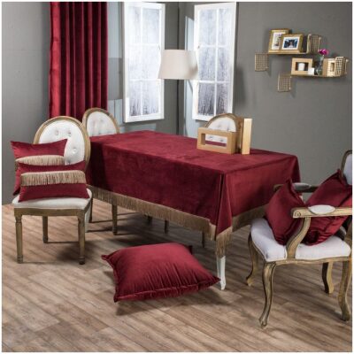 Τραπεζομάντηλο 140x180 Teoran Velvet Μπορντό