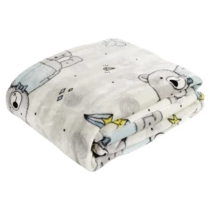 Baby fleece blanket Das Home Relax 4767 Ecru Light Blue