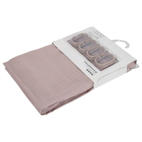 Κουρτίνα μπάνιου 180×240 Das Home 1089 Nude Ροζ