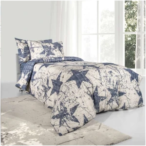 Bed sheets set 160x250 Saint Clair Galaxy Blue Beige