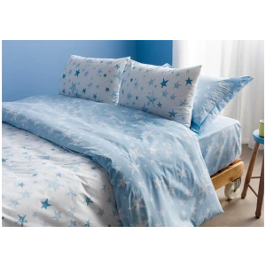 Single bed sheets set 160 × 260 Galaxy Light Blue White