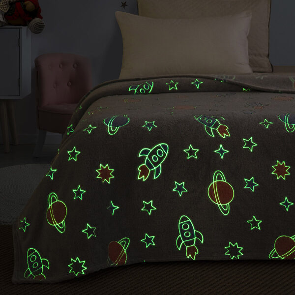 Κουβέρτα fleece φωσφορίζουσα Beauty Home Art 6149 Γκρι
